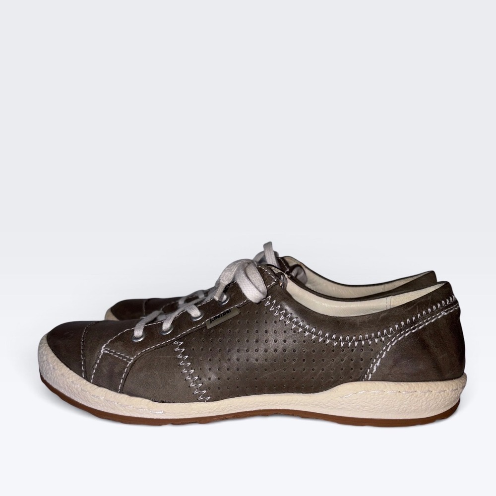 Josef Seibel Caspian Sneakers Womens Excellent Leather Comfort Casual 38 Grey - Picture 2 of 12